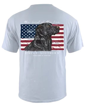 Flag with Dog Tshirt by Simply Southern