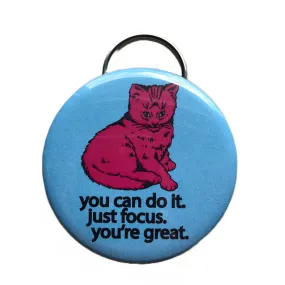 Focus Cat Keychain - Pink