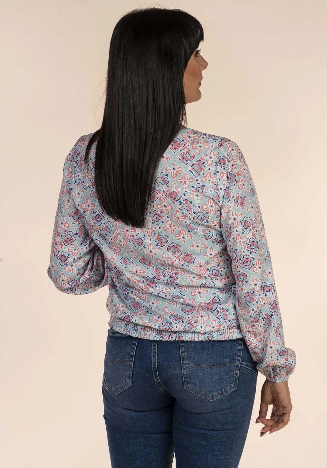 Frieda Bubble Blouse - Blue