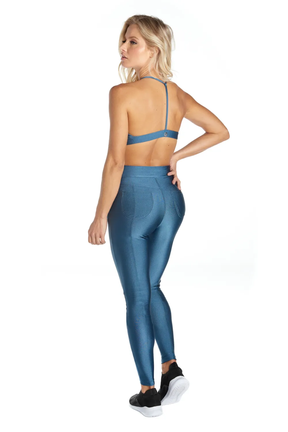 Galaxy Glossy Shiny Blue Legging