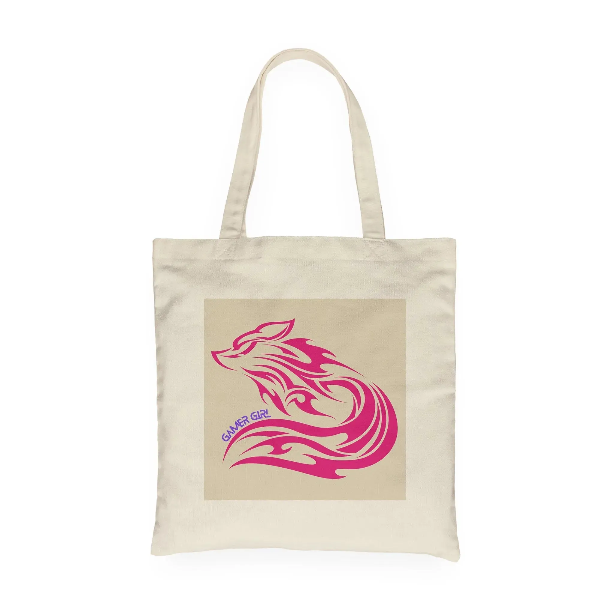 Gamer Girl Pink Fox- Canvas Tote Bag