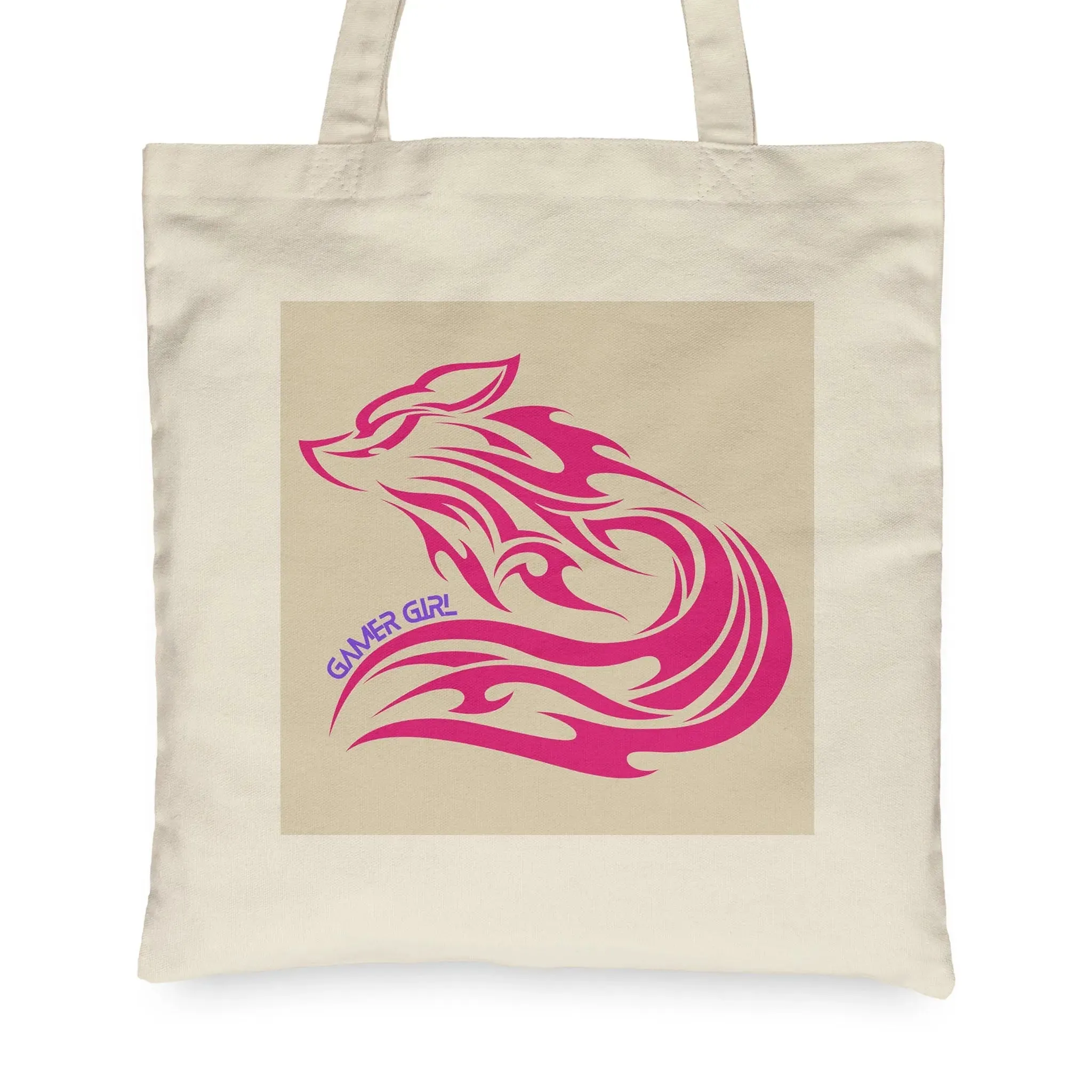 Gamer Girl Pink Fox- Canvas Tote Bag