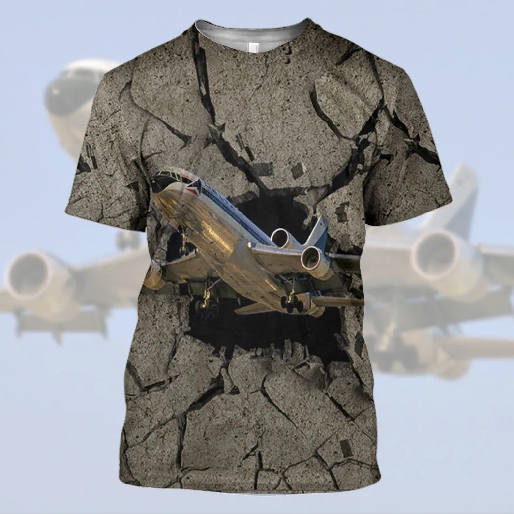 Gearhuman 3D Aircraft Going Through Tshirt Hoodie Apparel