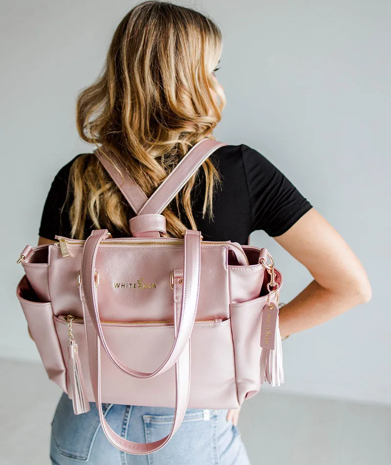 Gemini Mini Convertible Backpack - Pink Metallic