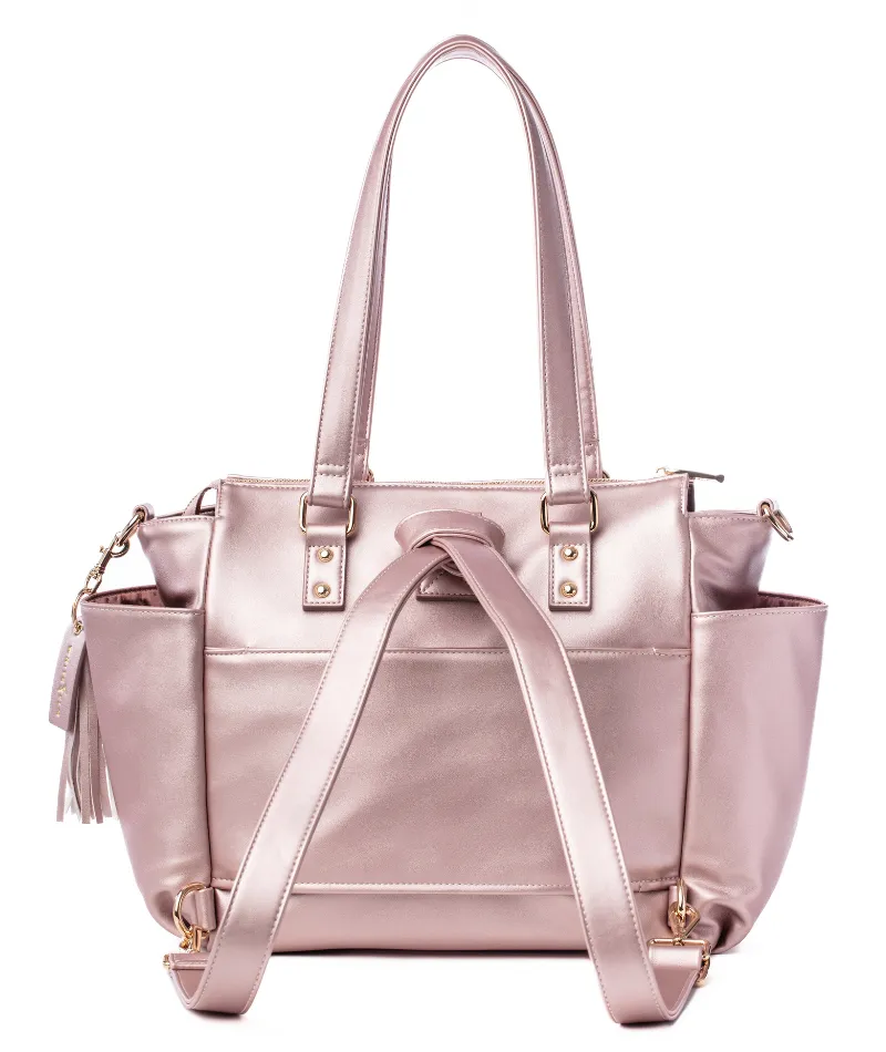 Gemini Mini Convertible Backpack - Pink Metallic