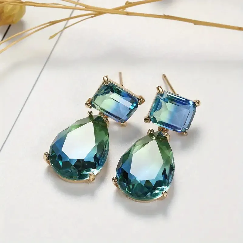 Gemstone Earring Blu-Grn