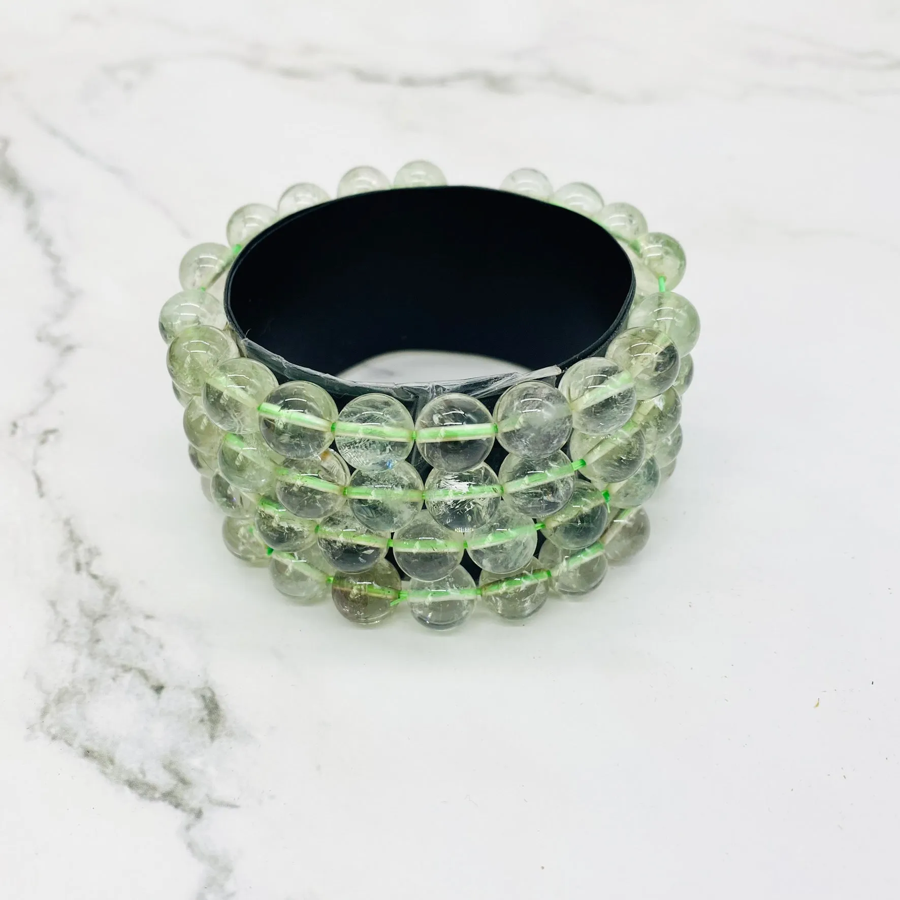 Green Prasiolite Bracelet, Unisex Crystal Beads, 10mm Beads, Stretchy Gemstone Bracelet, Healing Stretch Bracelet, Stone for Love