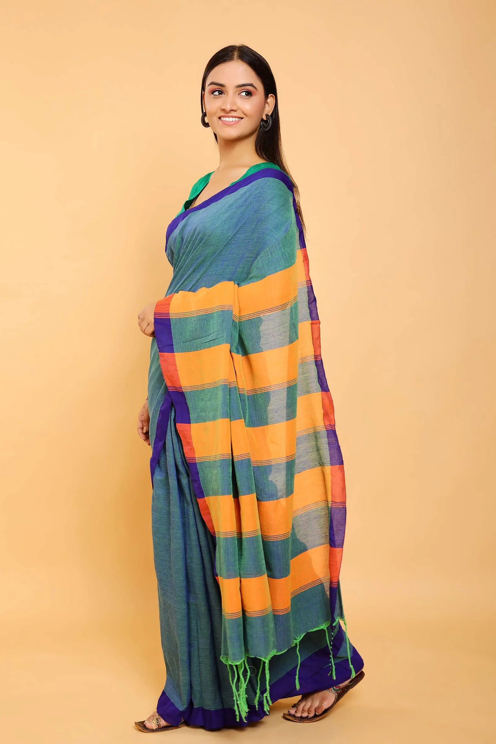 Helena Cotton Loom Woven Saree