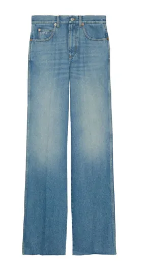 HORSEBIT-DETAIL WIDE-LEG JEANS