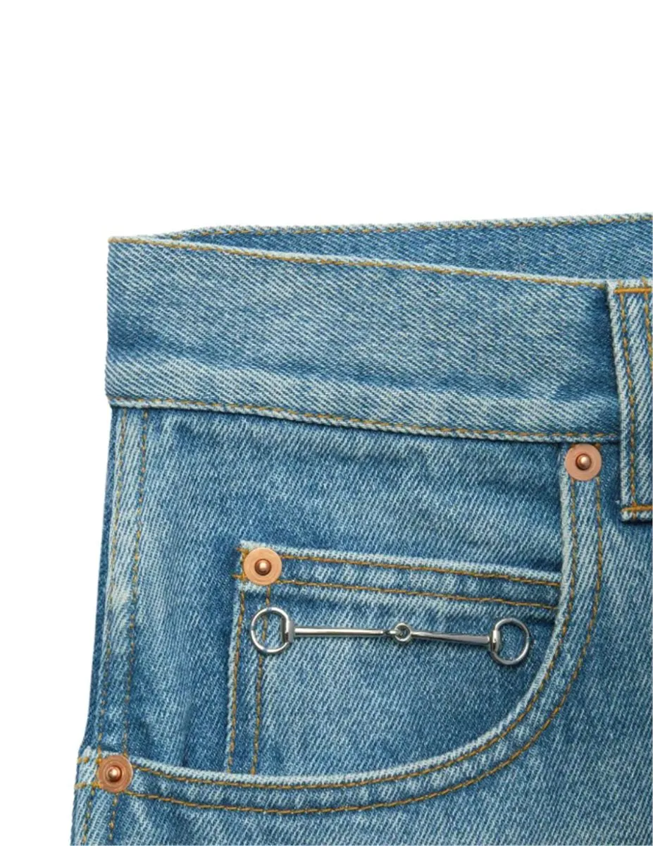 HORSEBIT-DETAIL WIDE-LEG JEANS