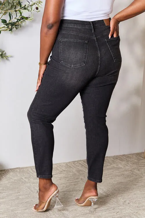 Judy Blue Tummy Control High Waist Denim Jeans in Black