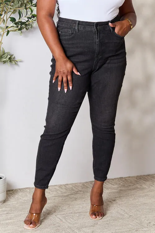 Judy Blue Tummy Control High Waist Denim Jeans in Black