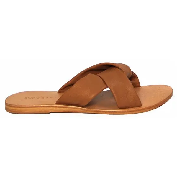 Just Because Colva Slide in Tan Leather