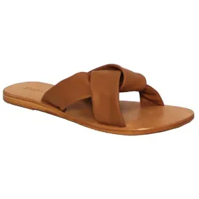 Just Because Colva Slide in Tan Leather