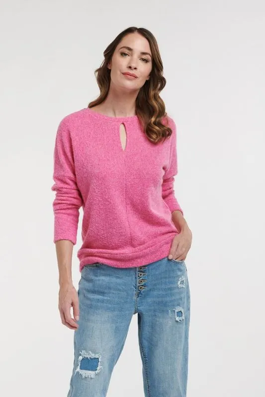 Keyhole Knit Top Pink