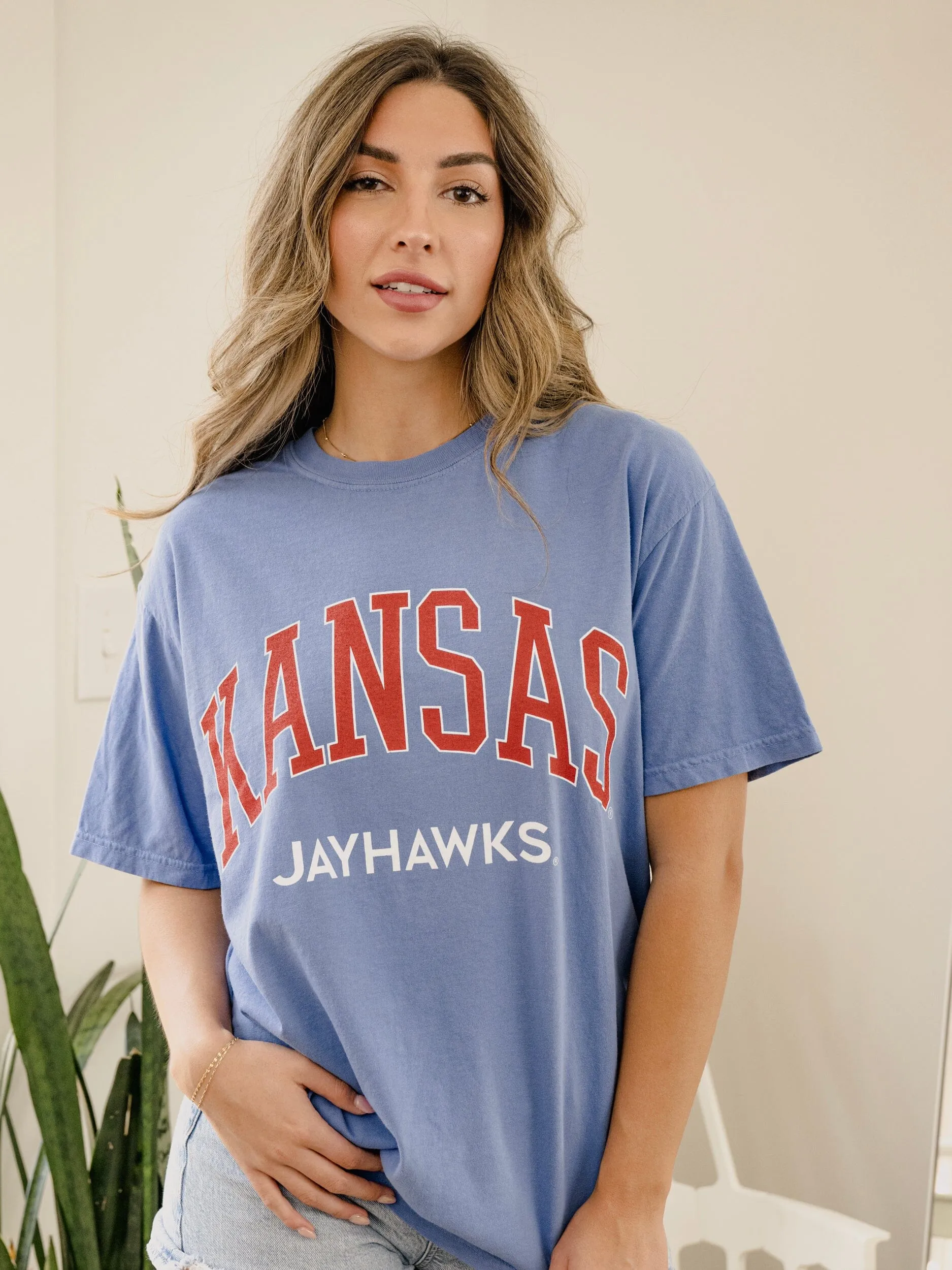 KU Jayhawks Filled Gault Mystic Blue Tee