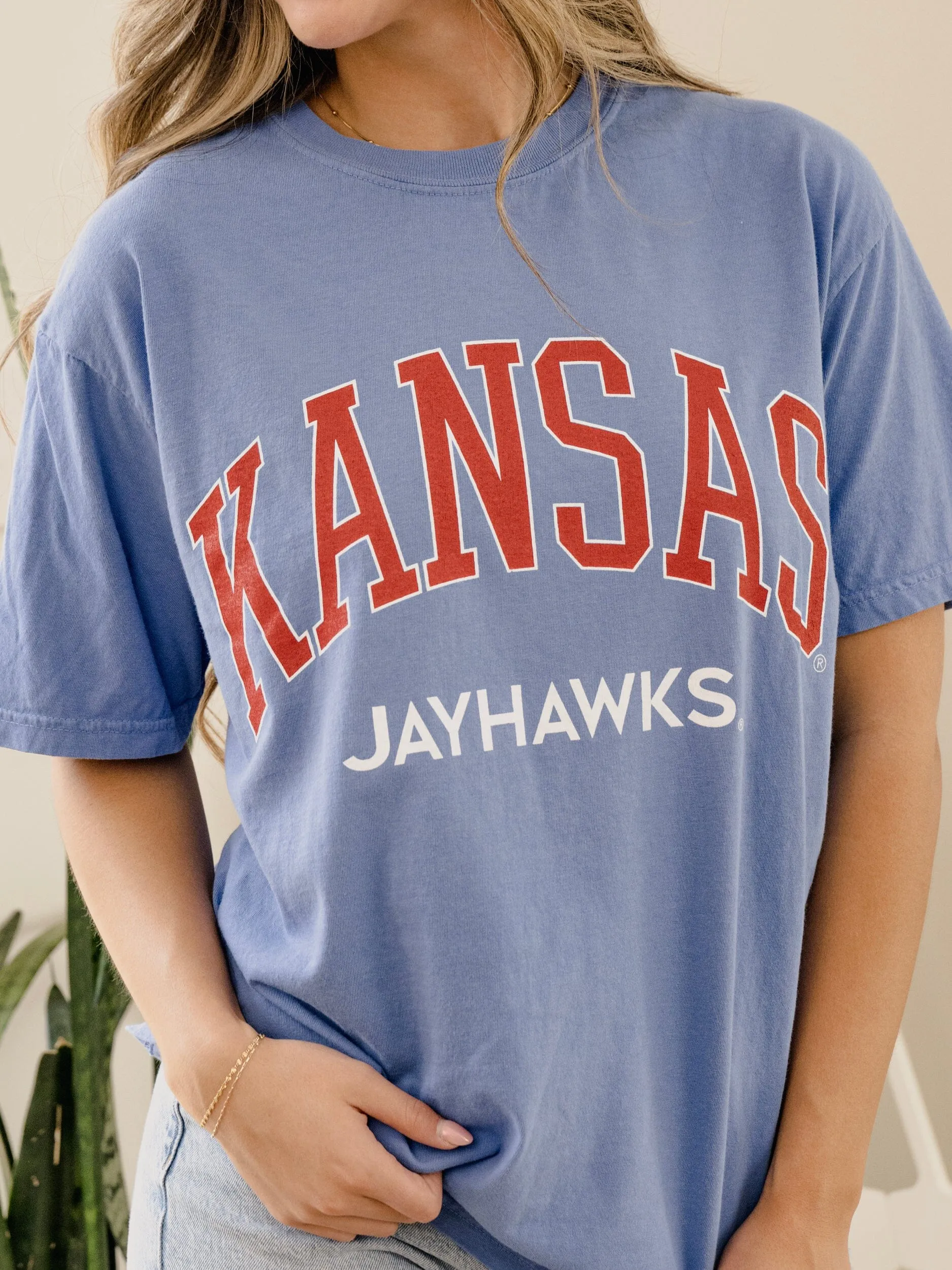 KU Jayhawks Filled Gault Mystic Blue Tee