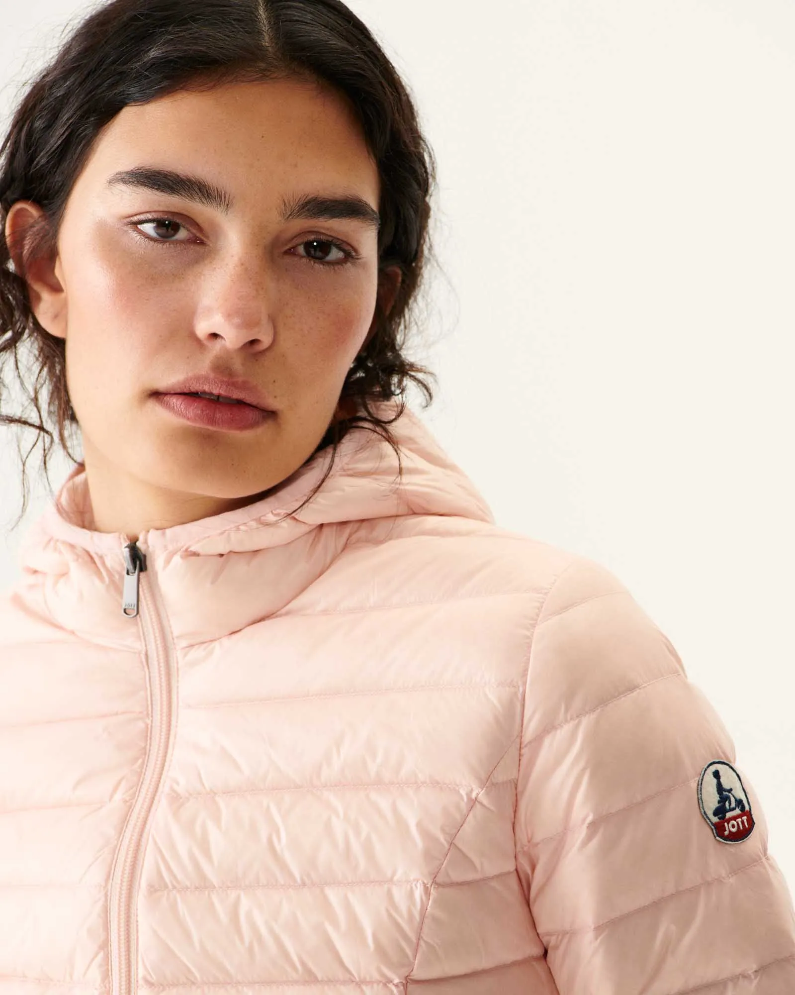 Lightweight hooded down jacket Soft pink Cloe