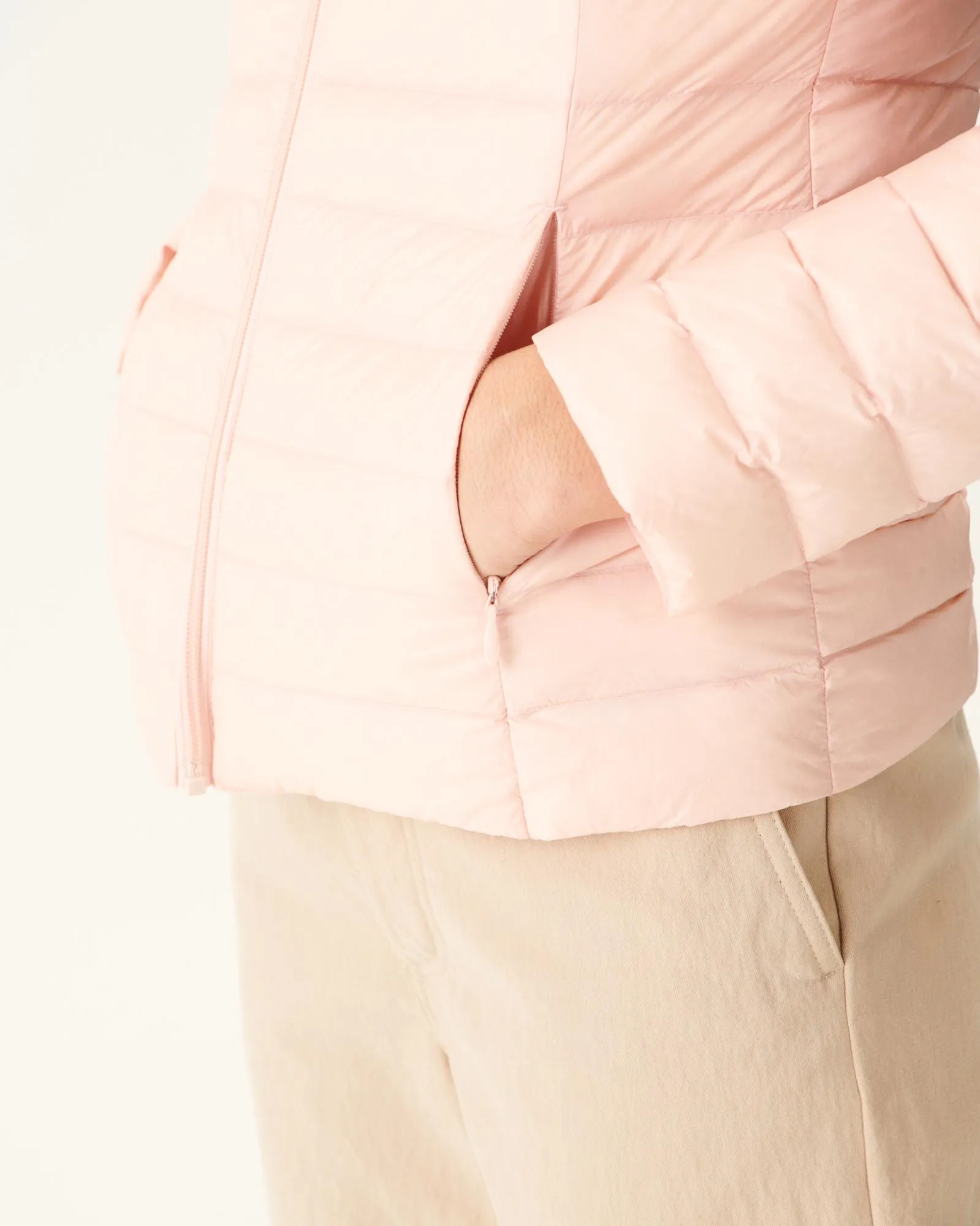 Lightweight hooded down jacket Soft pink Cloe