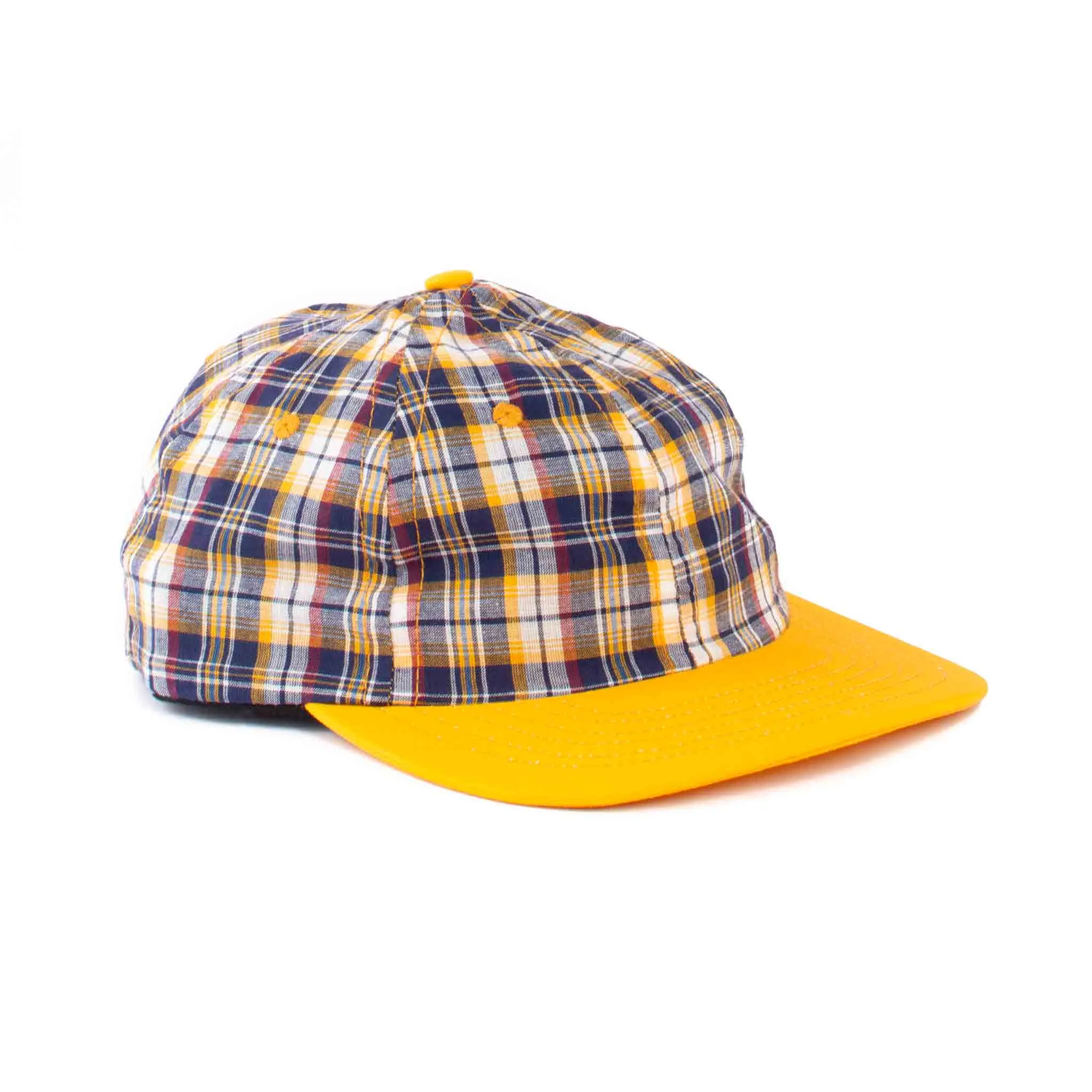 Lite Year Madras Plaid Six Panel Cap Yellow Check