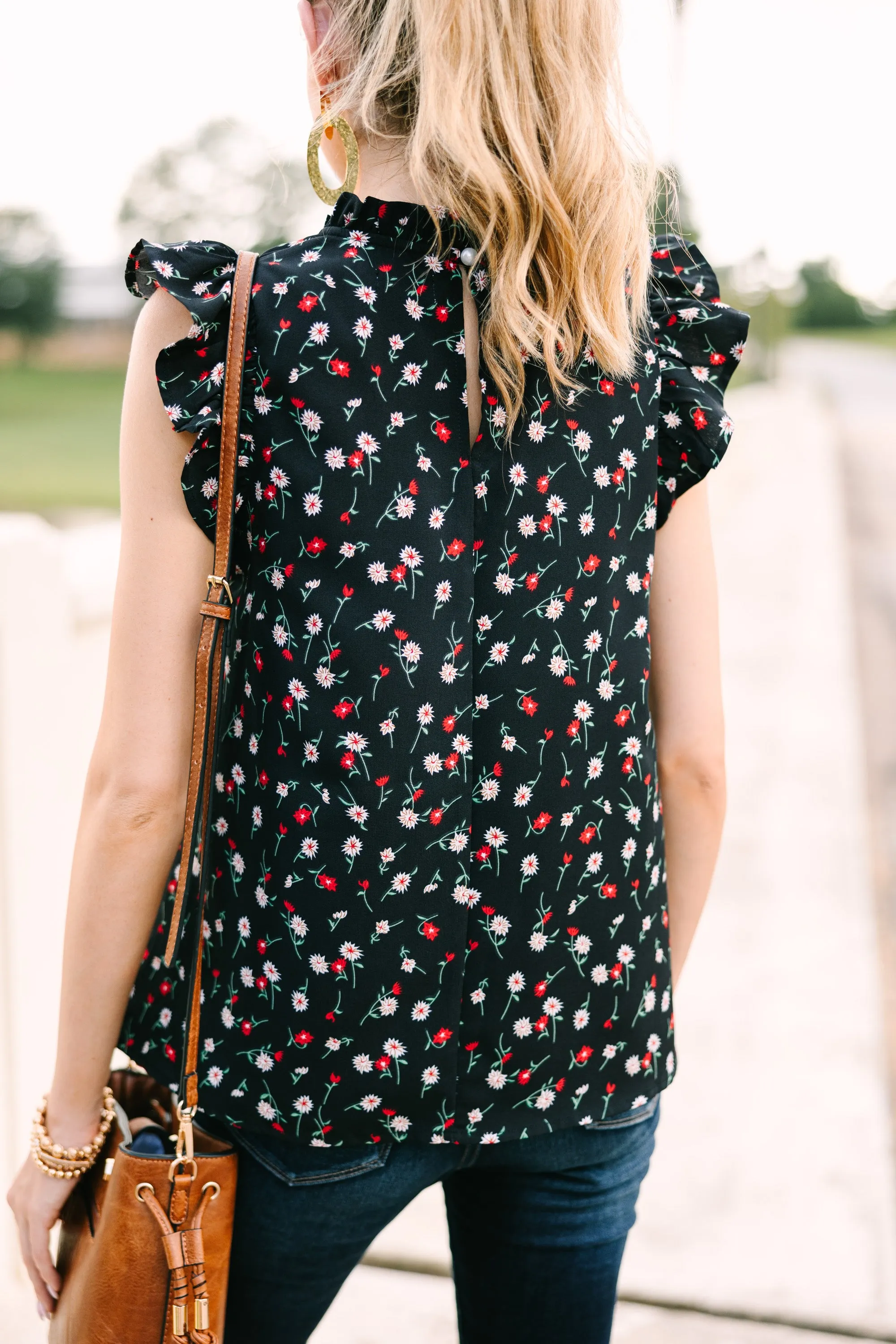 Live For You Black Floral Blouse