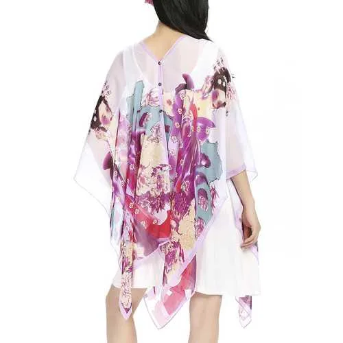 Loose Printed Soft Women Beach Scarves Veil Shawl