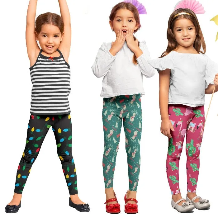 Lotsa Lights Kids Christmas Leggings - small