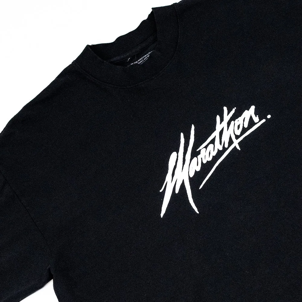 Marathon Script Signature T-shirt - Black/White