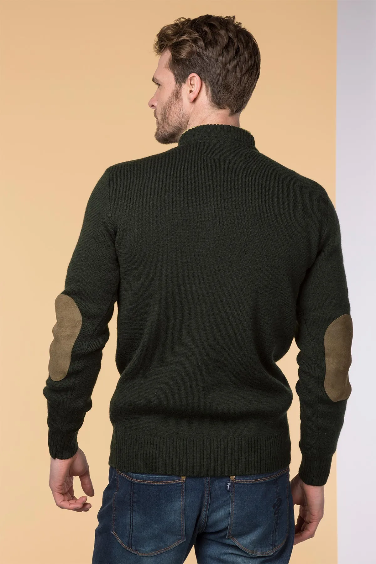 Men's 100% Wool Crew Neck Shooting Jumper With Pheasant Motif