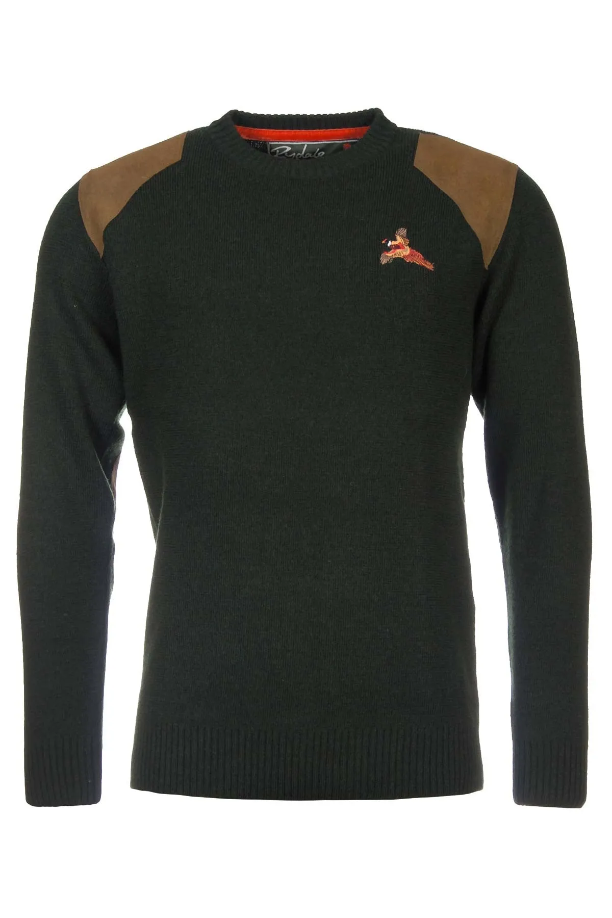 Men's 100% Wool Crew Neck Shooting Jumper With Pheasant Motif