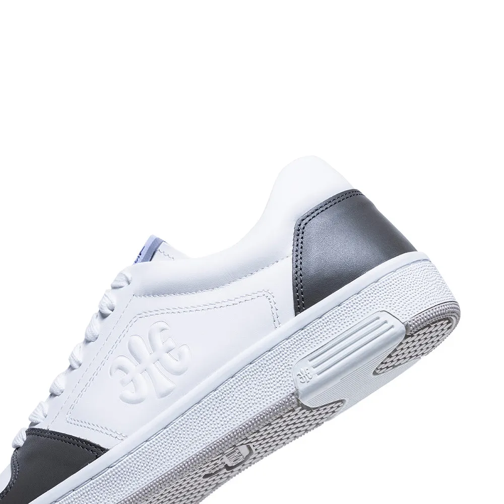 Men's Maker White Gray Logo Leather Sneakers 08221-080