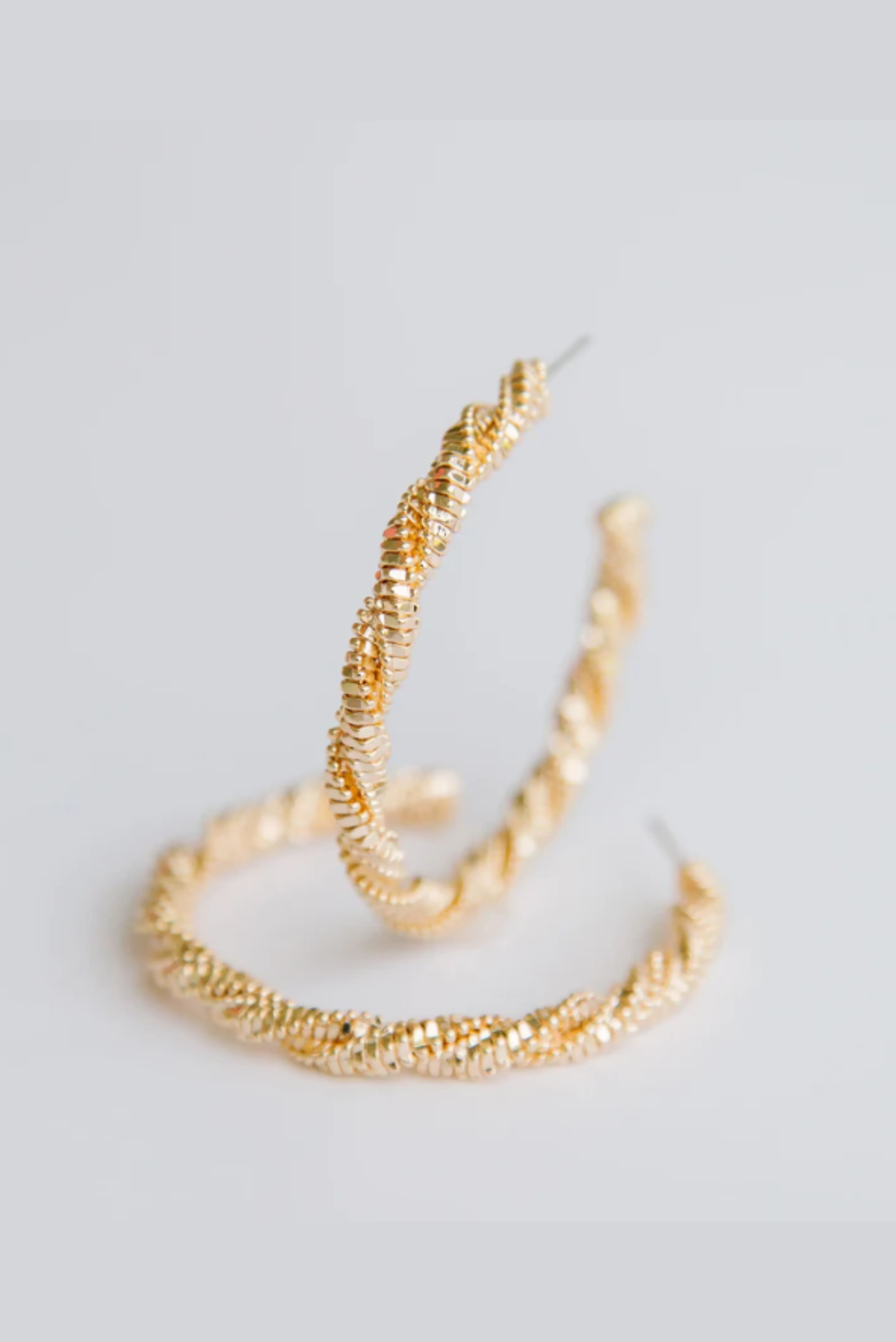 Nadine Textured Gold Hoops