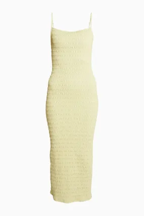 Nanushka Barra Smocked Midi Dress - Lemongrass