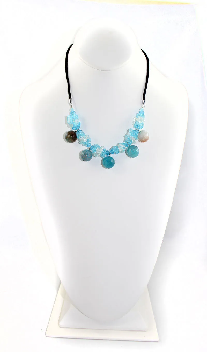 Natural Stone & Glass & Beads Necklace