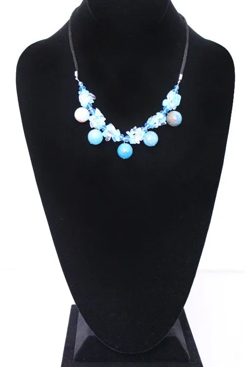 Natural Stone & Glass & Beads Necklace