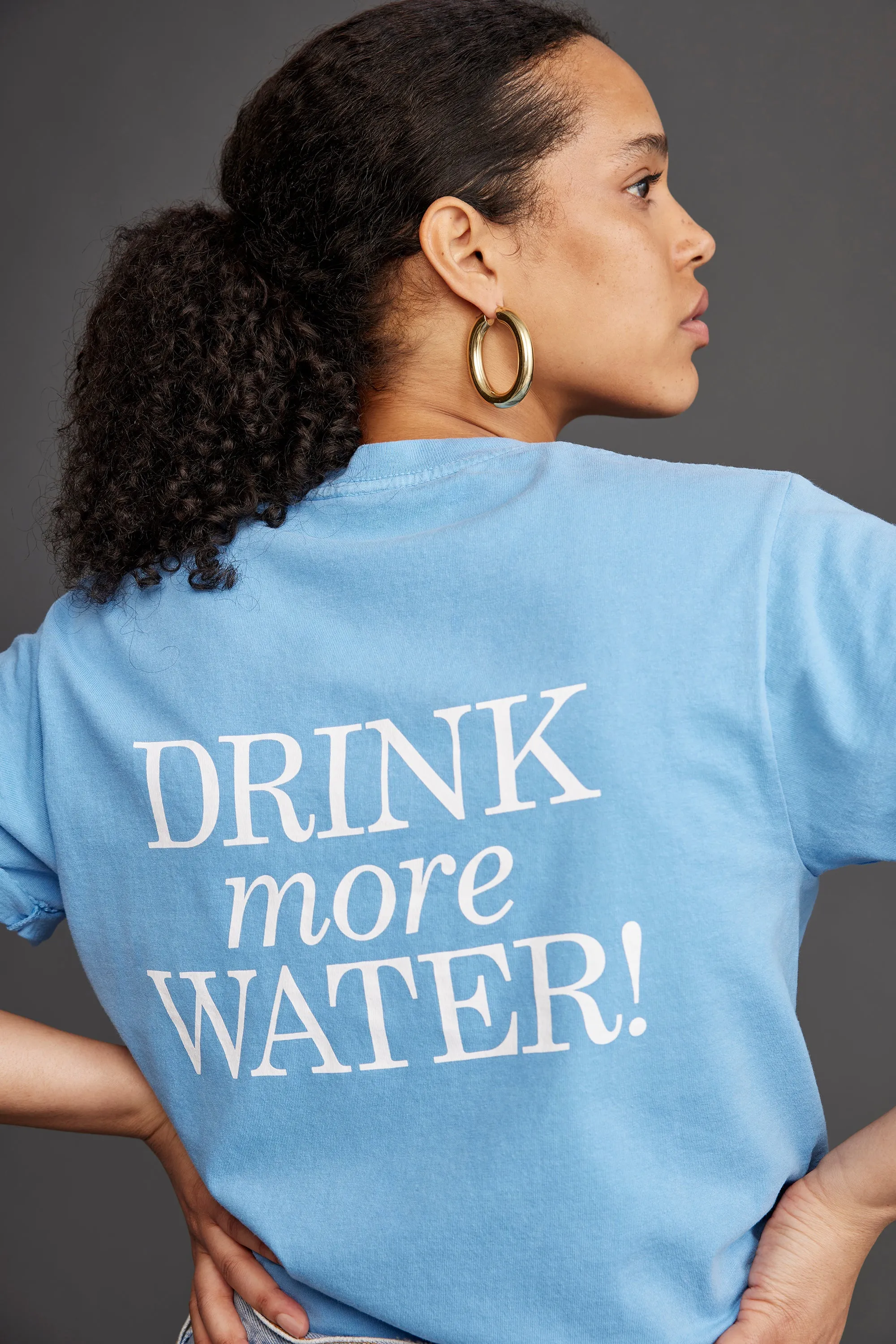 New Drink Water T-Shirt - Atlantic/White