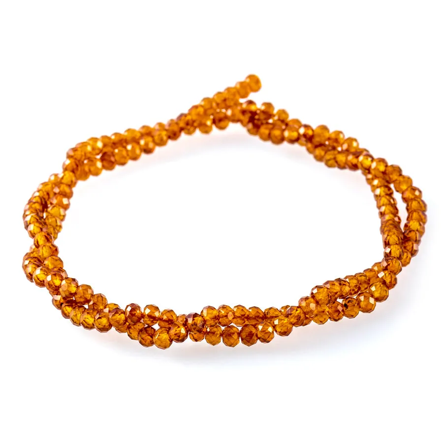 Orange Garnet 3mm Rondelle Faceted A Grade - 15-16 Inch