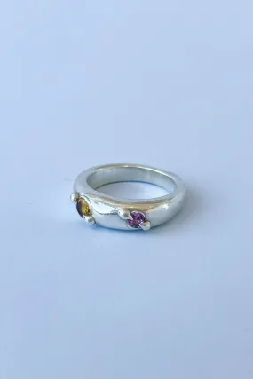 Orb Ring | Silver/Yellow   Pink Sapphire