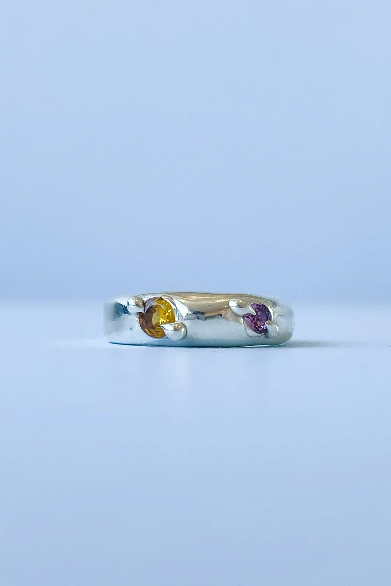 Orb Ring | Silver/Yellow   Pink Sapphire