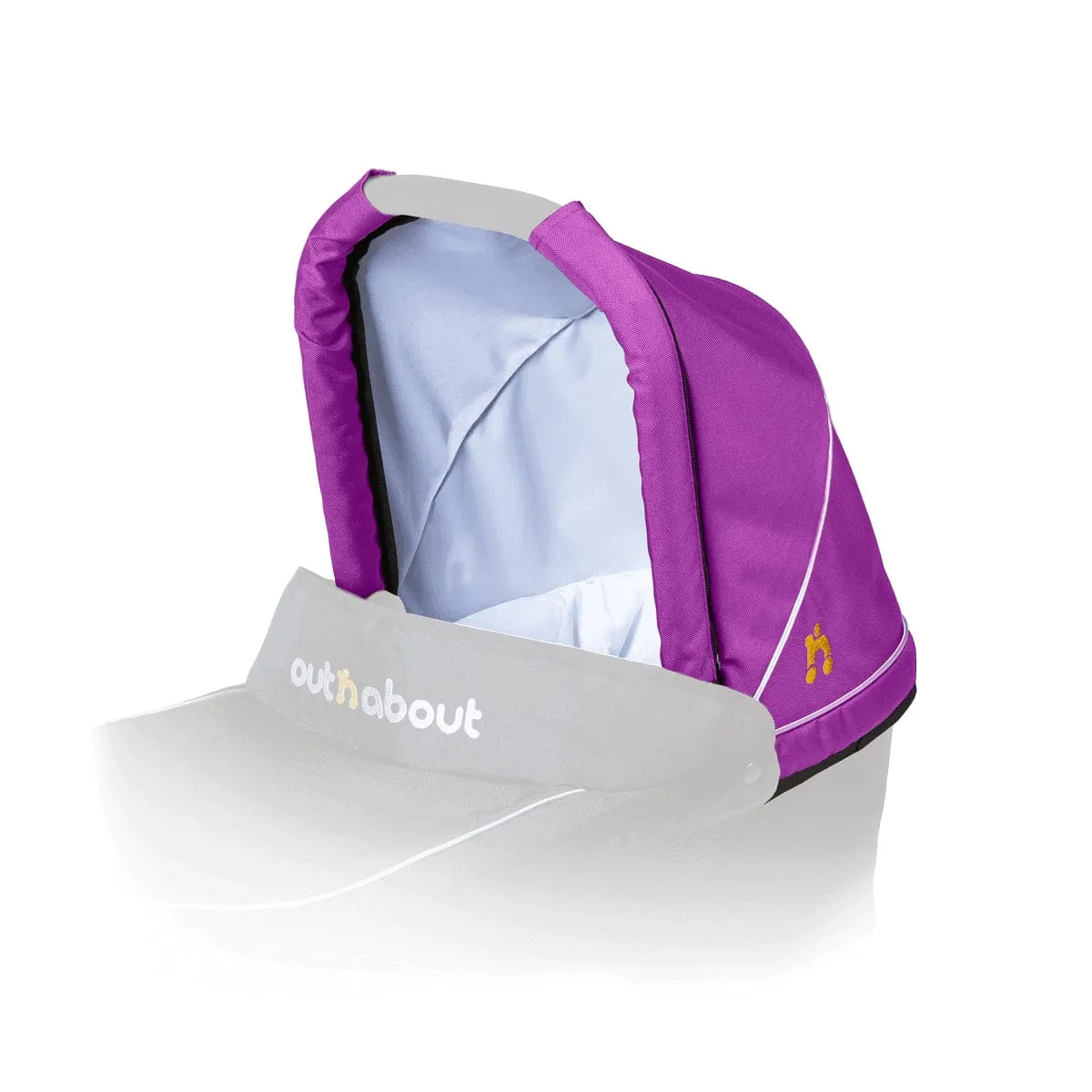 Out n About Double Carrycot Hood Fabric - Purple Punch