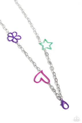 Paparazzi Shape the Future Purple Lanyard Necklace & Earring Set