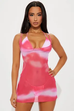 Pia 3 Piece Bikini Set - Pink/combo