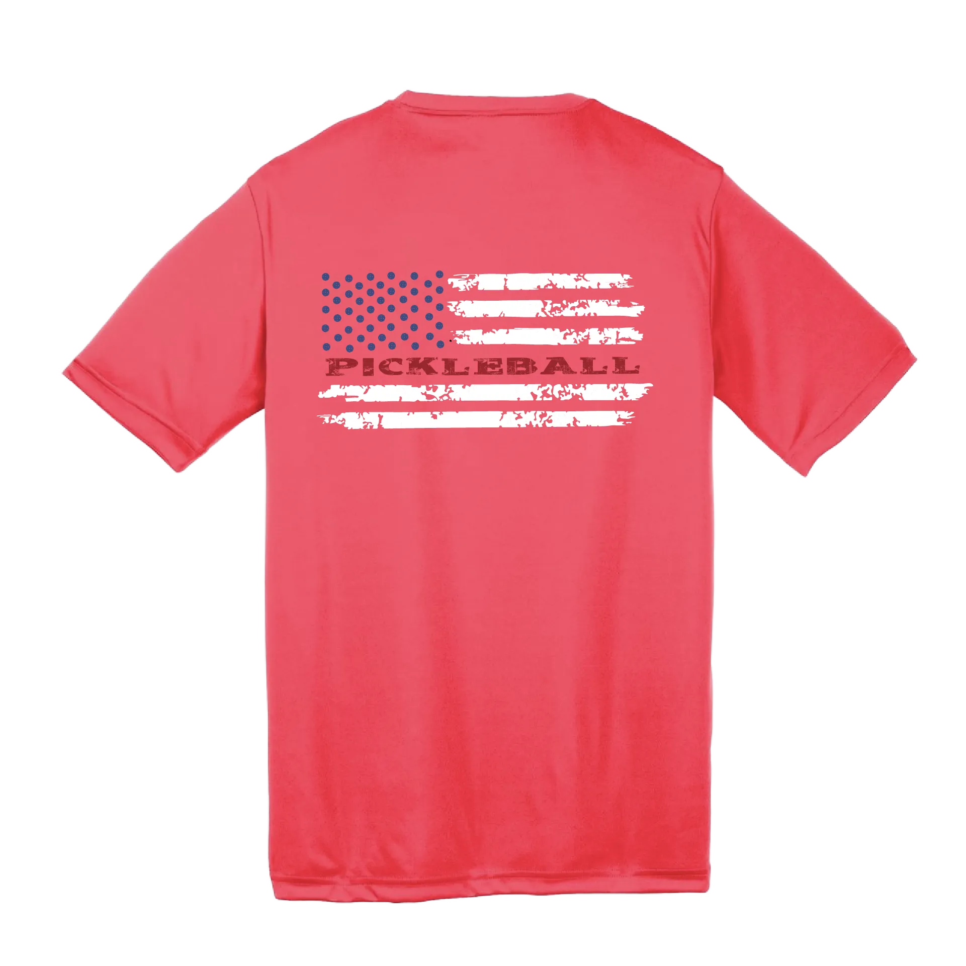 Pickleball Flag (Horizontal) | Youth Short Sleeve Athletic Shirt | 100% Polyester