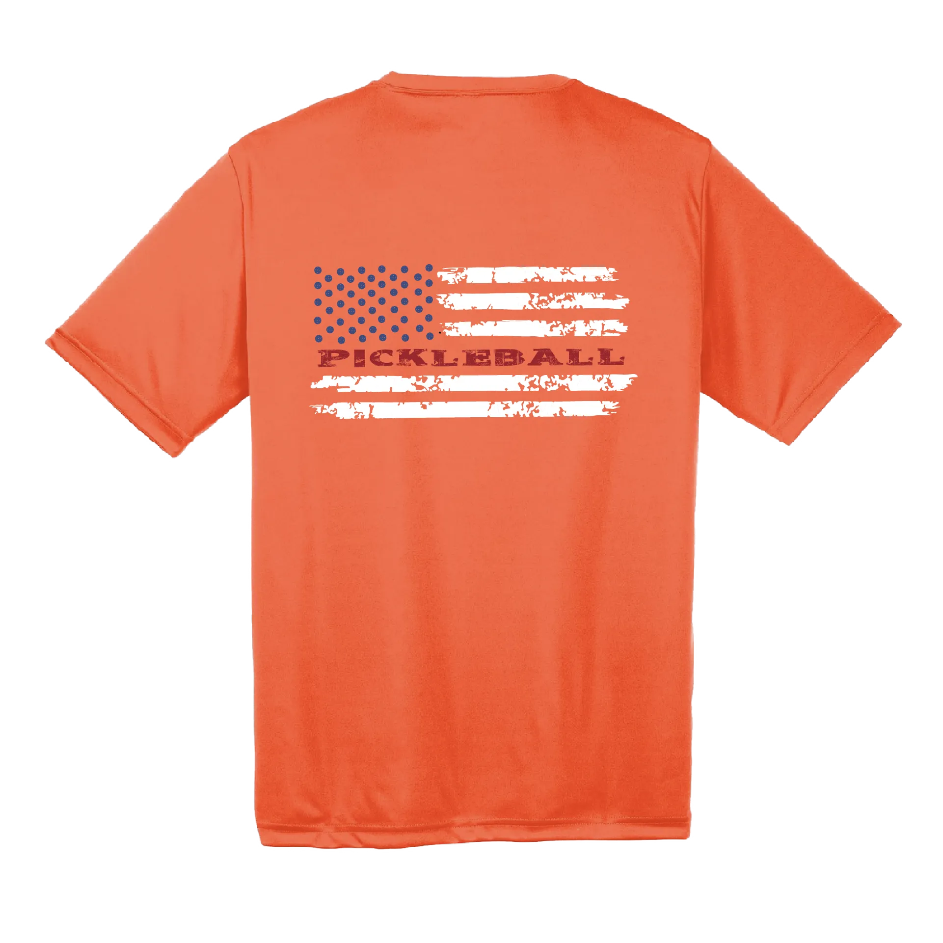 Pickleball Flag (Horizontal) | Youth Short Sleeve Athletic Shirt | 100% Polyester