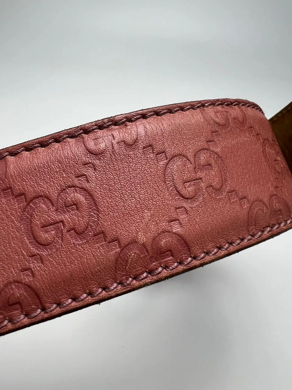 Pink Guccissima Leather Interlocking G Buckle Belt