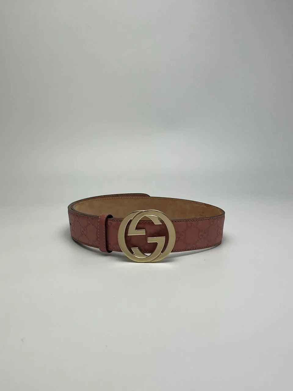 Pink Guccissima Leather Interlocking G Buckle Belt