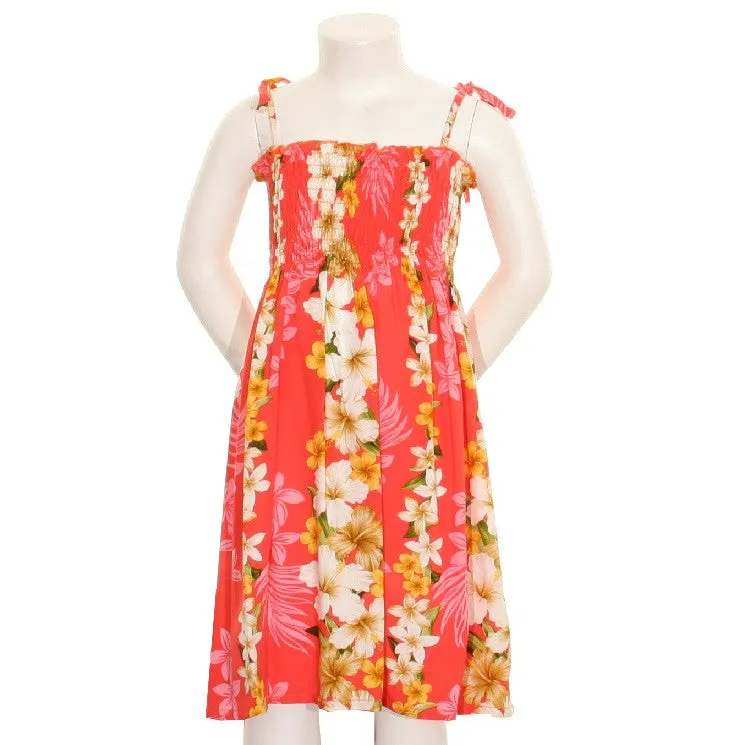 Plumeria Panel Girls Tube Dress