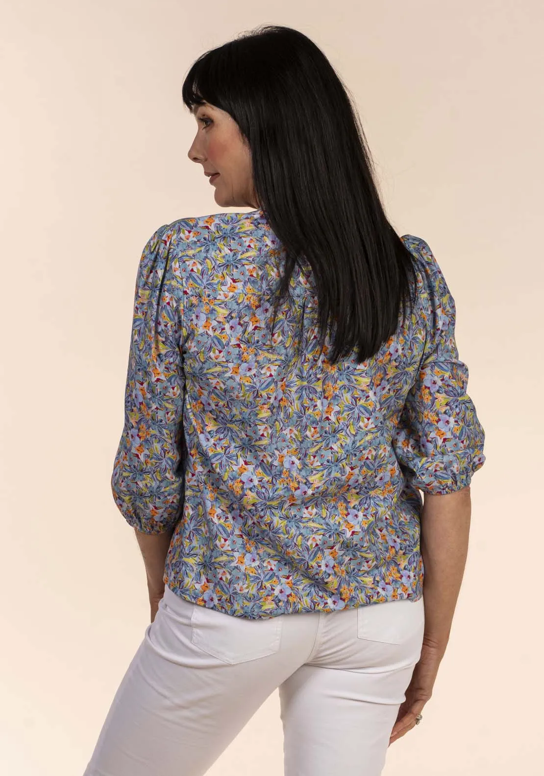 Print Blouse - Blue