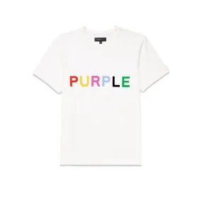 Purple Brand Textured Multi Color White S/S Tee