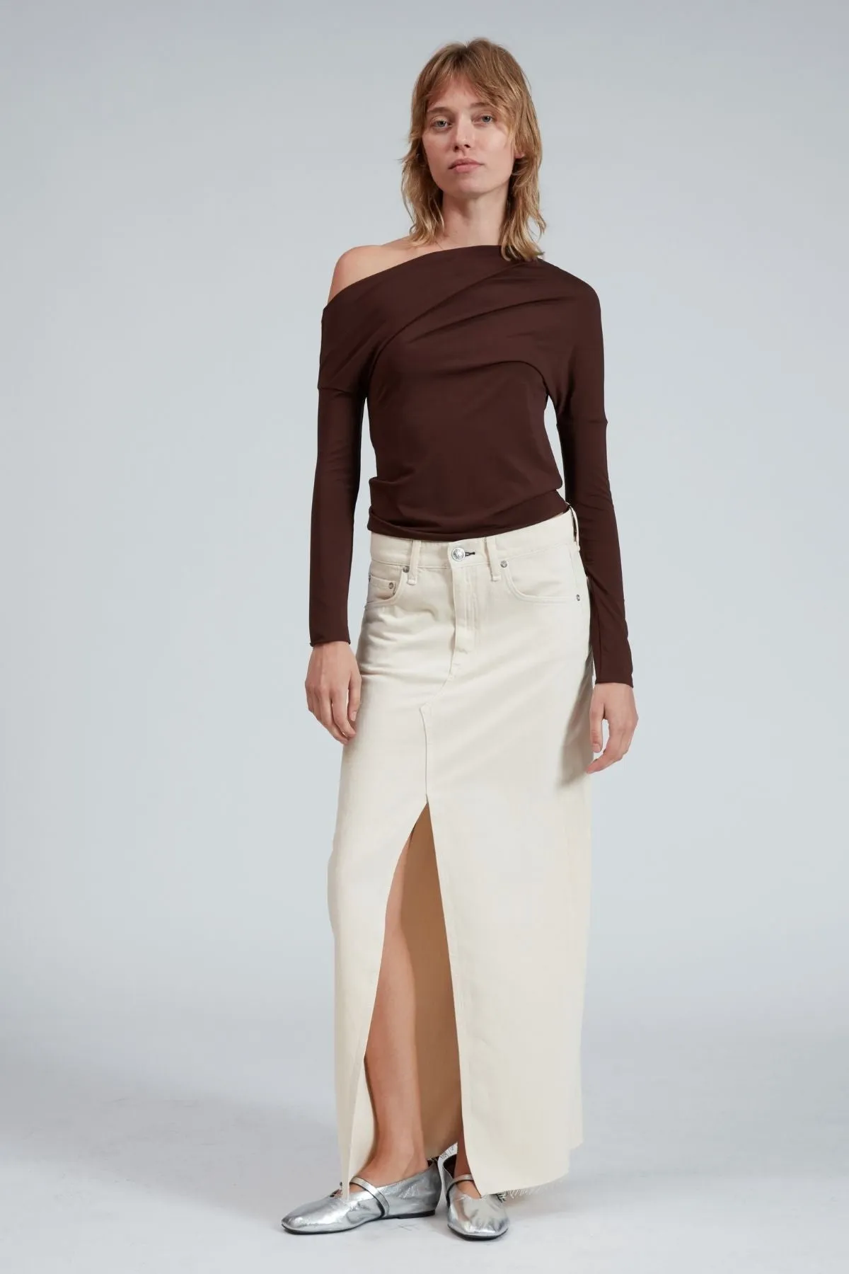 Rag & Bone Anya Asymmetrical Top - Chocolate